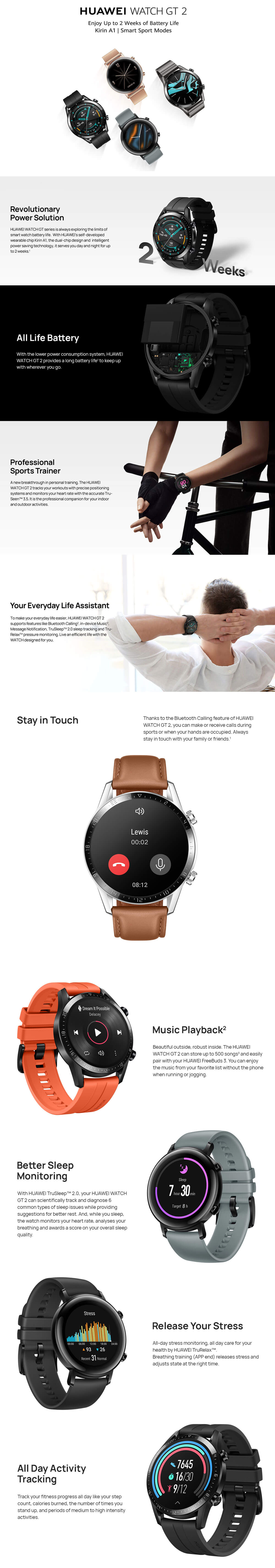 huawei watch gt 2 sport 46 mm negro mate smartwatch